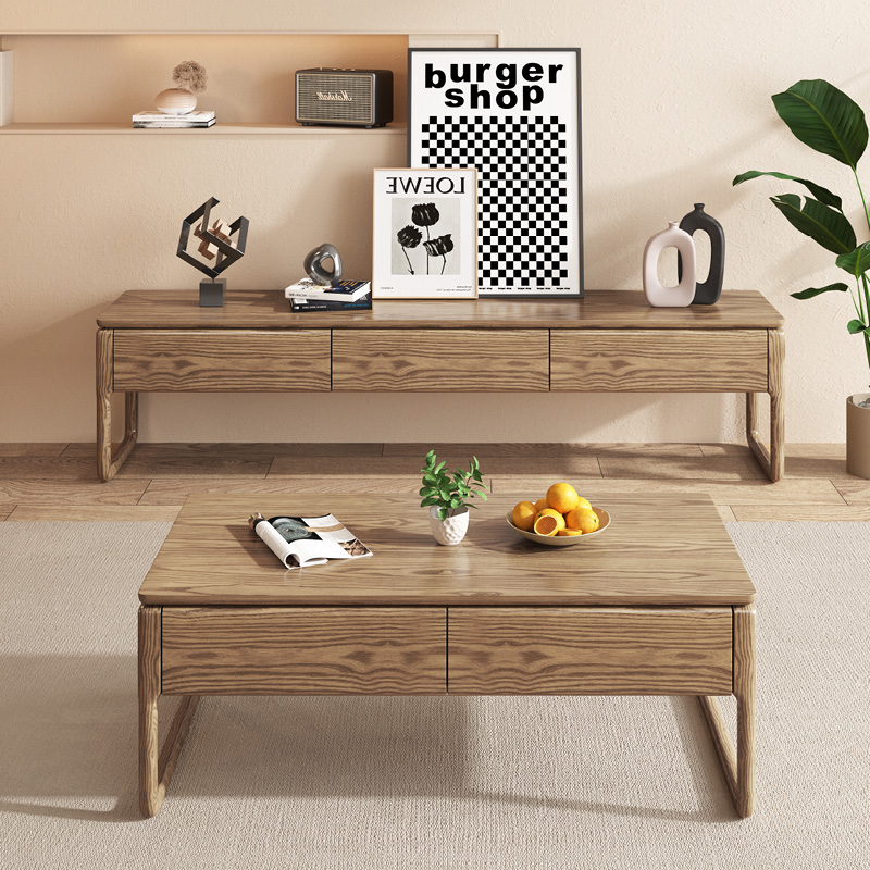 【千羽茶几电视柜】北欧白蜡木茶几现代简约小户型客厅茶桌全实木