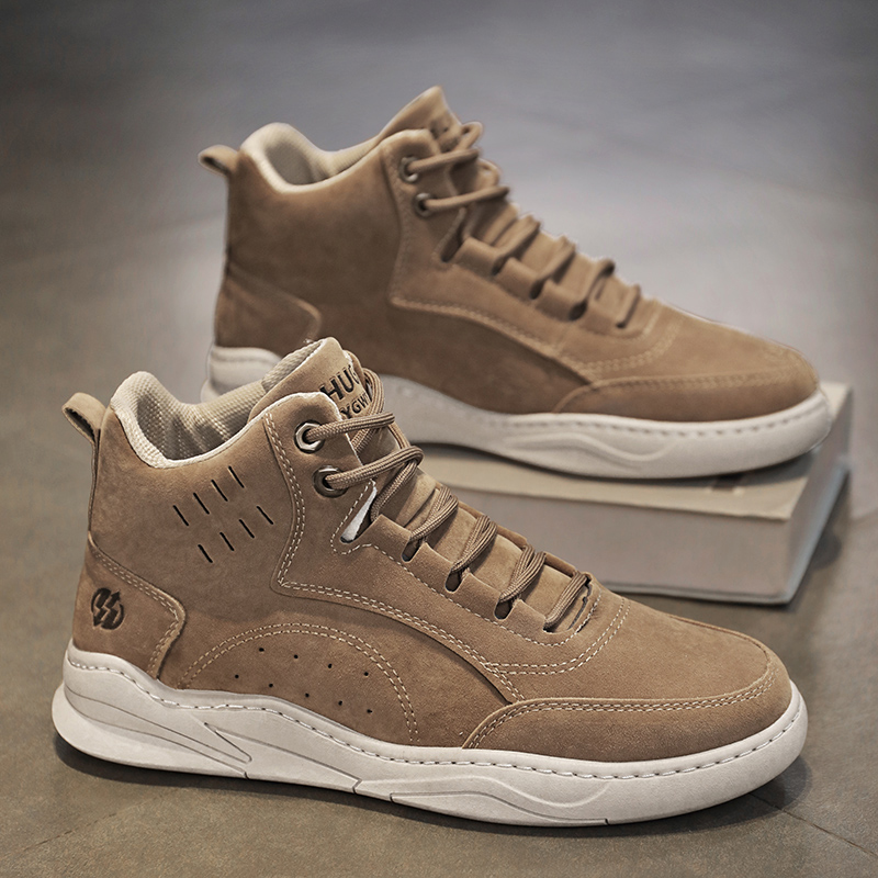 冬季回力休闲男鞋新款高帮鞋男士百搭马丁靴加绒保暖休闲工装潮鞋