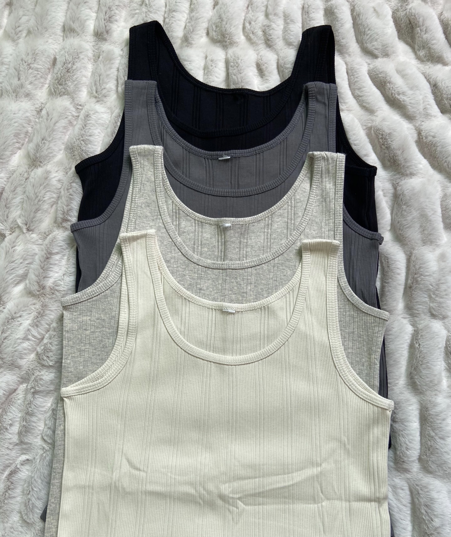 辣妹清新简约螺纹棉背心no退no换