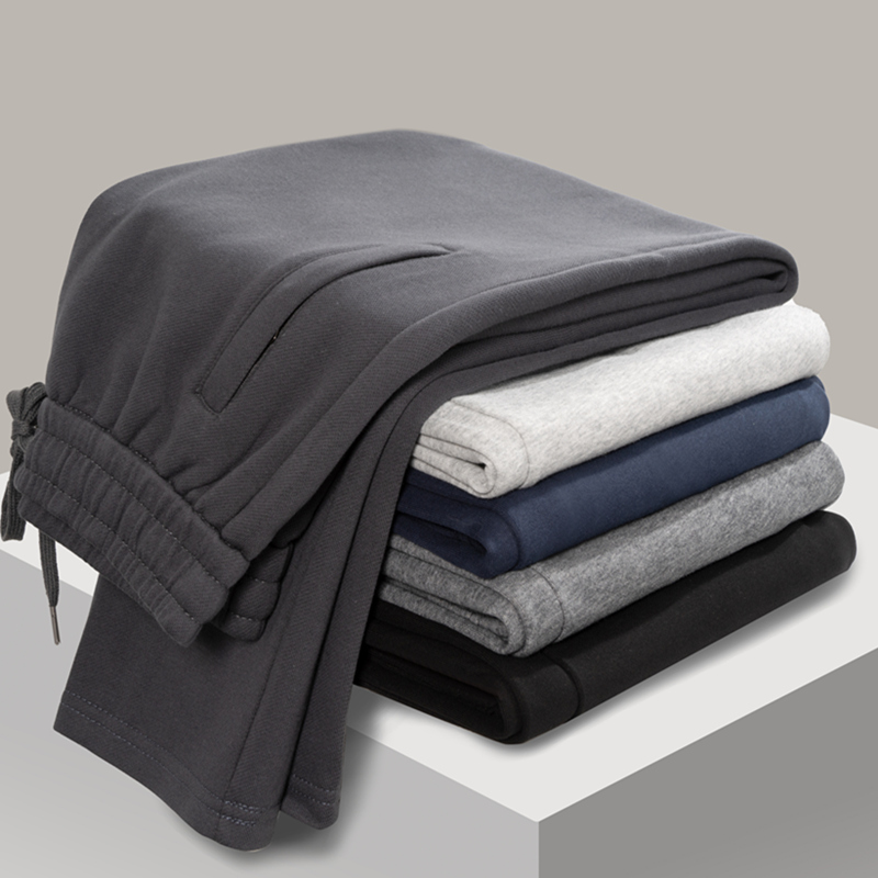 100%棉男女春季新款休闲裤运动裤大码宽松直筒纯棉长裤束脚裤子男