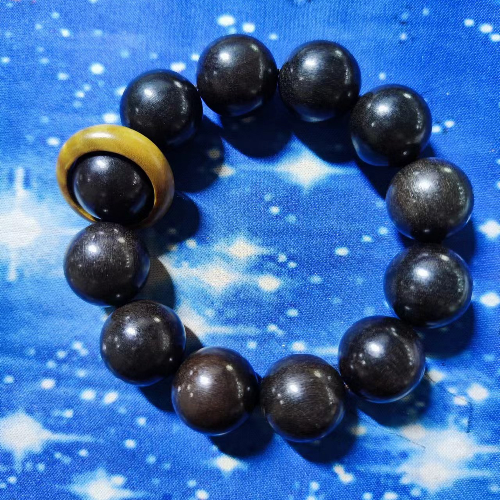 231号 乌木2.0cm带跑环手串