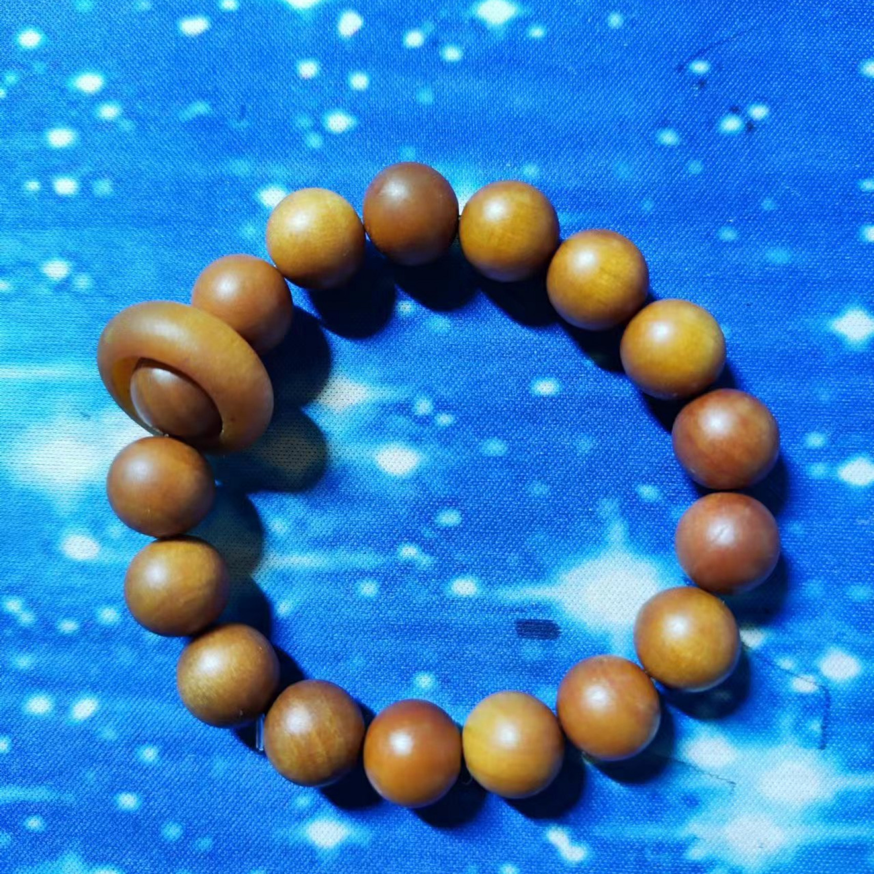 192号 檀香带跑环1.2cm圆珠手串