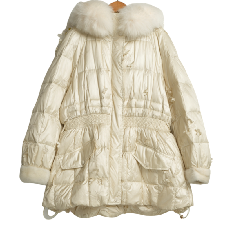 【赛瑞娜】精选女装新款款高端冬季女士米色防寒服-12022