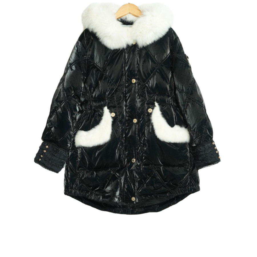 【赛瑞娜】精选女装新款款高端冬季女士黑色防寒服-11337