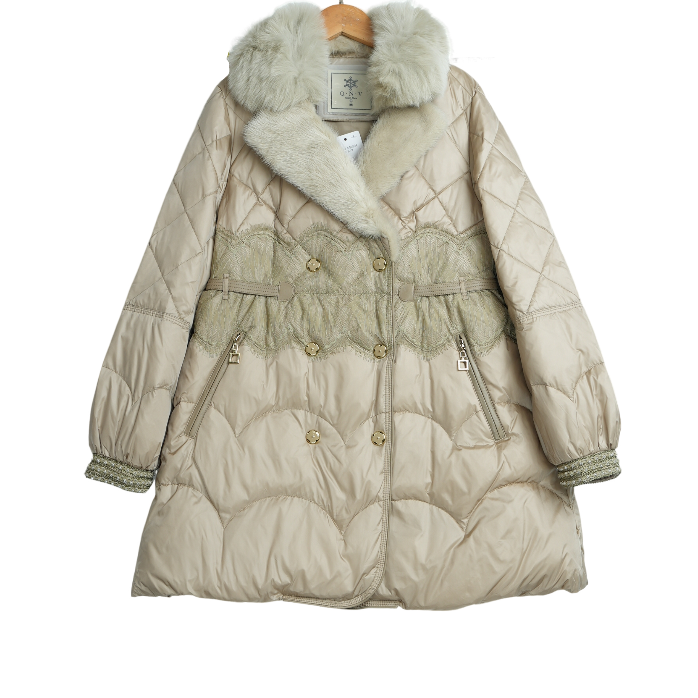 【赛瑞娜】精选女装新款款高端冬季女士卡其色防寒服-11396