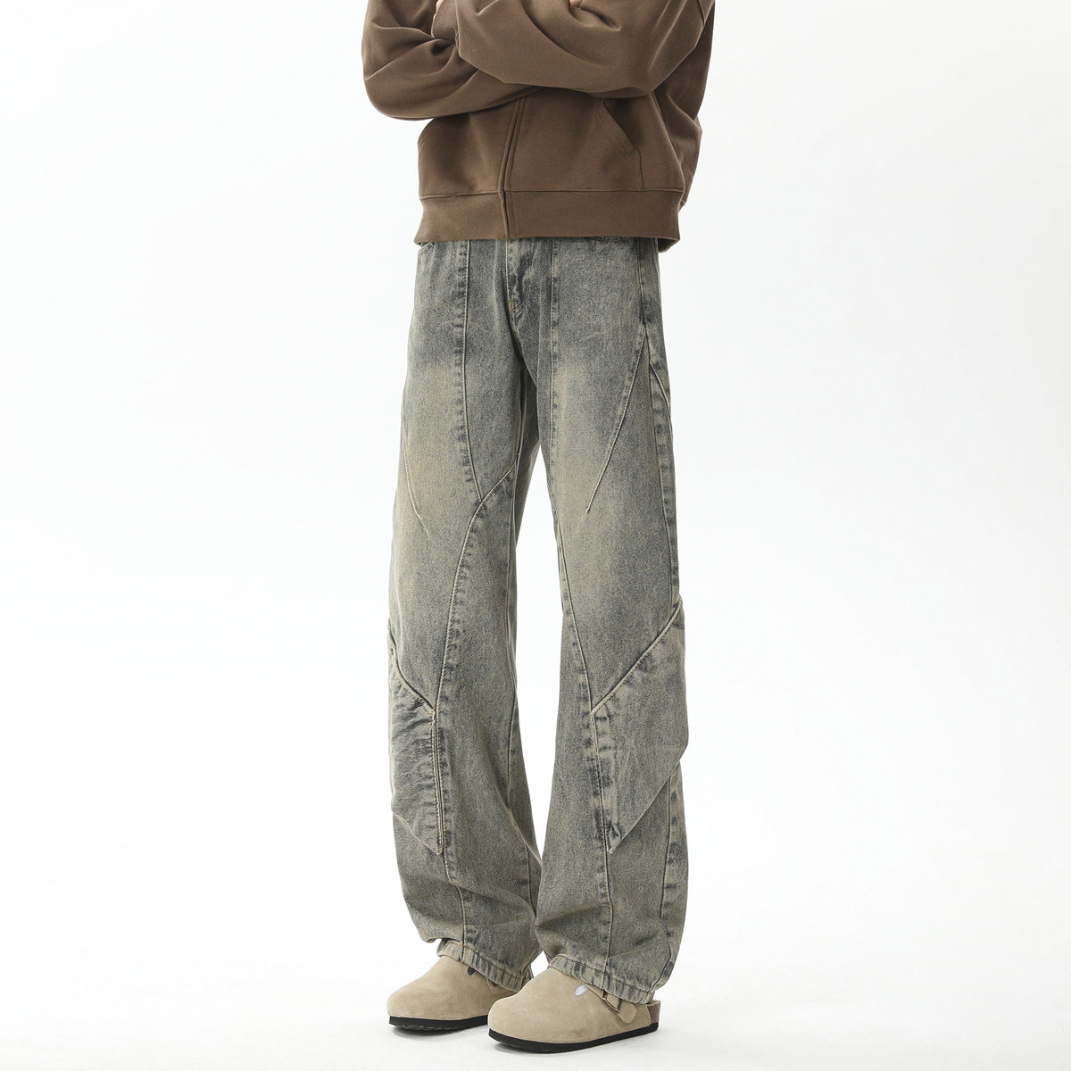 直筒微喇vibe风裤子2024欧货痞帅时尚个性美式高街牛仔裤男款男生