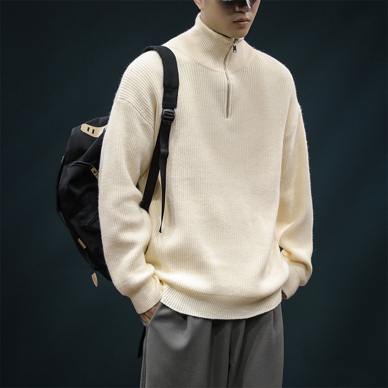 2024新款秋装线衣圆领毛衣男冬季潮牌针织衫外套慵懒时尚男装