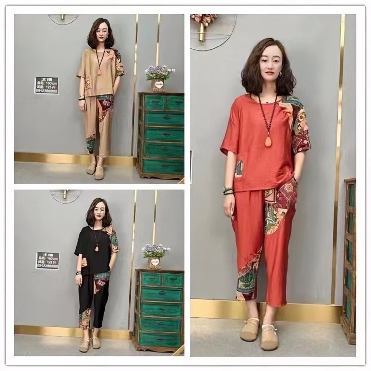 初秋气质时尚洋气显瘦女士两件套宽松减龄舒适中年妈妈套装
