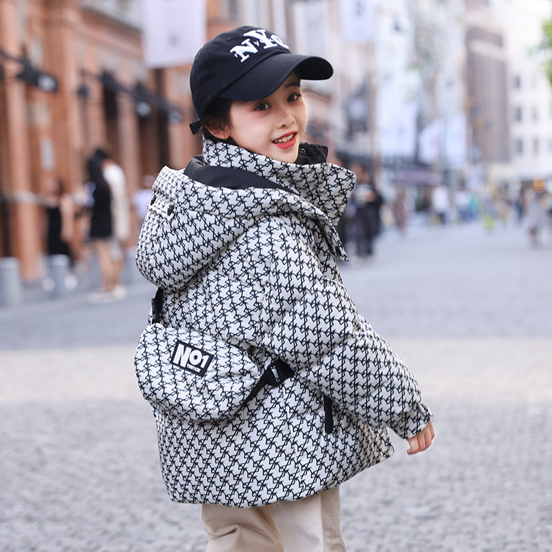 儿童羽绒服女童2023新款冬季韩版中大童公主短款洋气白鸭绒外套潮