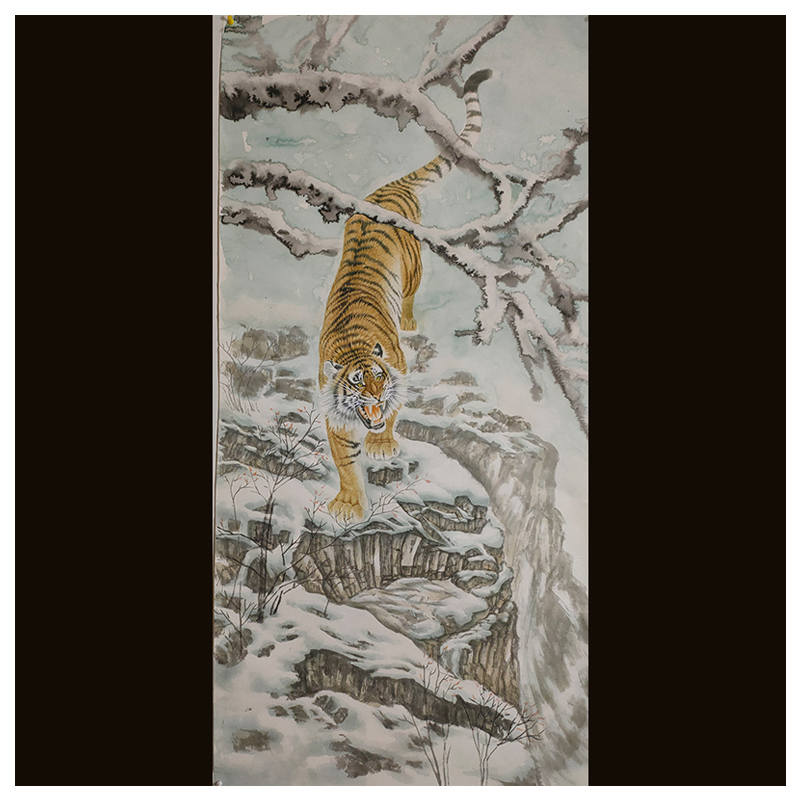 下山虎作品中国工笔画收藏家居装饰