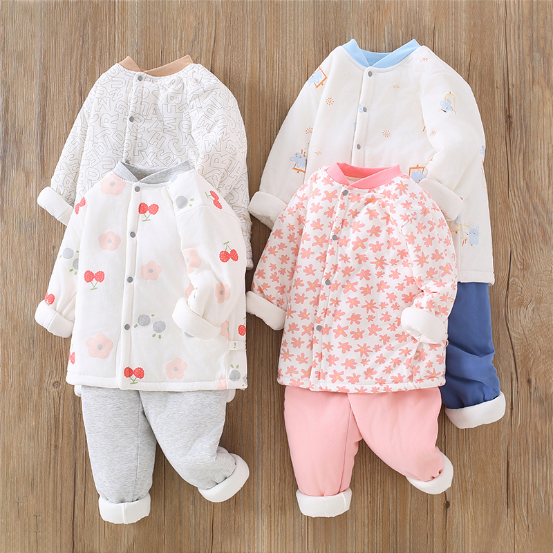儿童保暖婴儿套装秋冬季中厚外穿校服神器宝宝内穿棉服秋冬款内胆