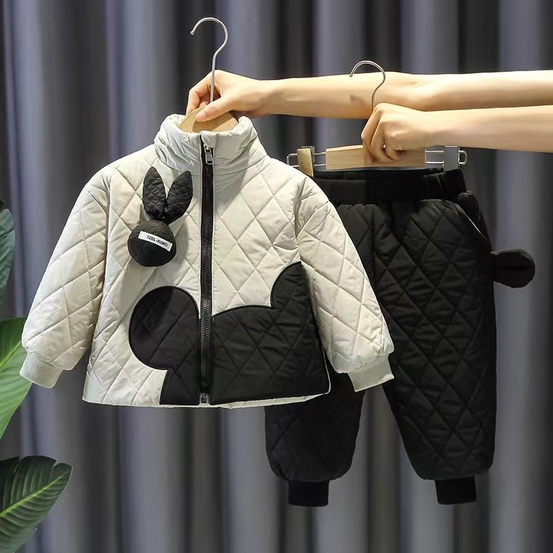 男童秋冬套装外套棉服2025新款洋气棉袄宝宝秋冬季棉裤儿童两件套