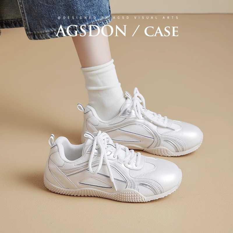 奥古狮登小白鞋女2025新款秋季芭蕾德训鞋阿运动甘鞋透气休闲板鞋