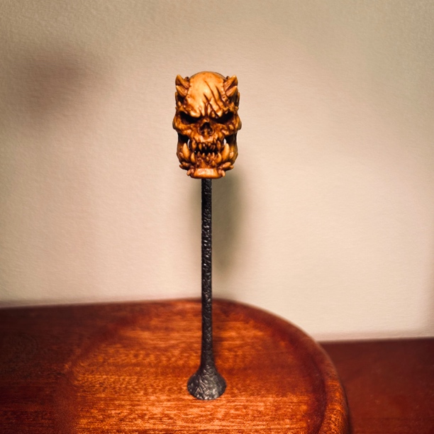 鹿角手工雕刻茶色沁色配925银做旧压棒