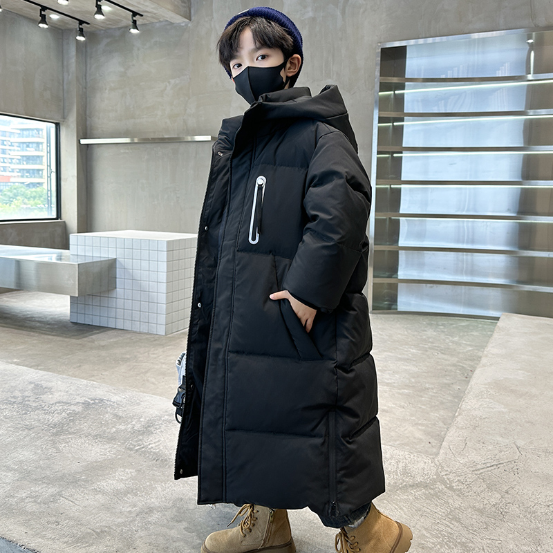 男童羽绒服儿童中长款2025年冬季新款长过膝加厚保暖羽绒服外套