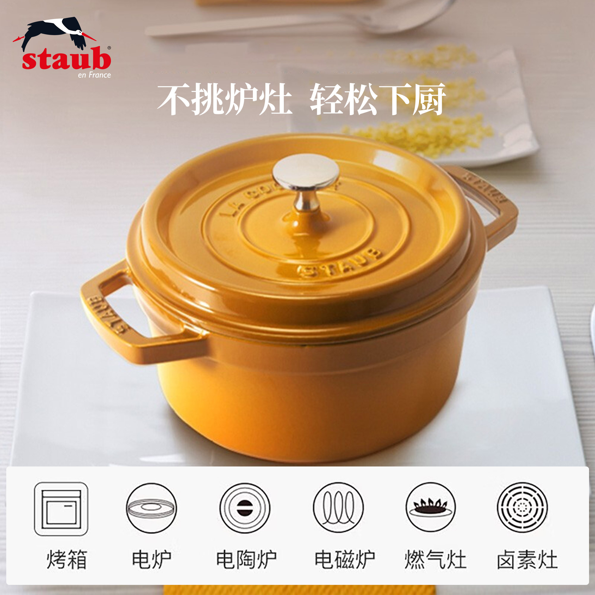 staub/珐宝珐琅锅铸铁锅法国进口烹饪厨具家用炖锅 16/20/22/24cm