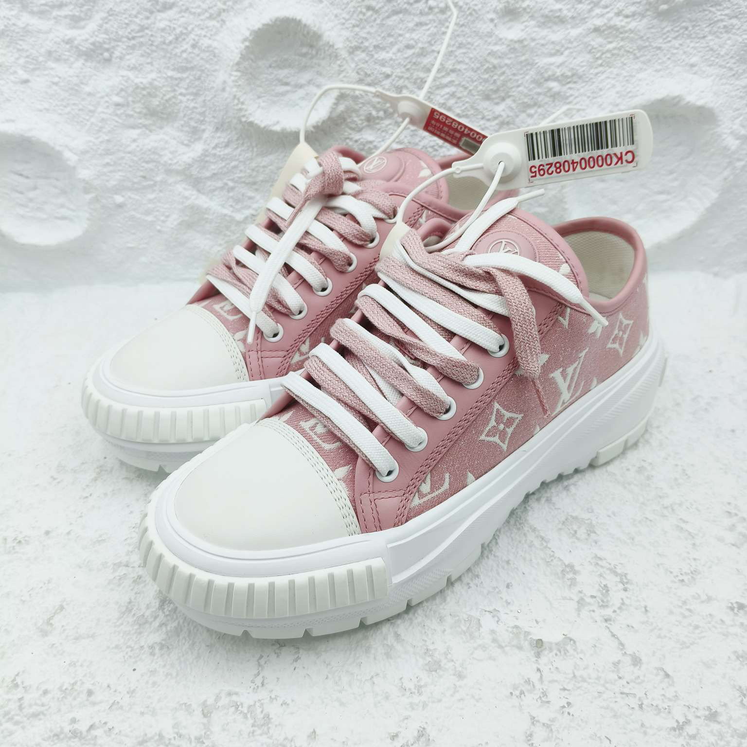 99新 LouisVuitton/路易威登 Squad粉色女款板鞋/36.5码