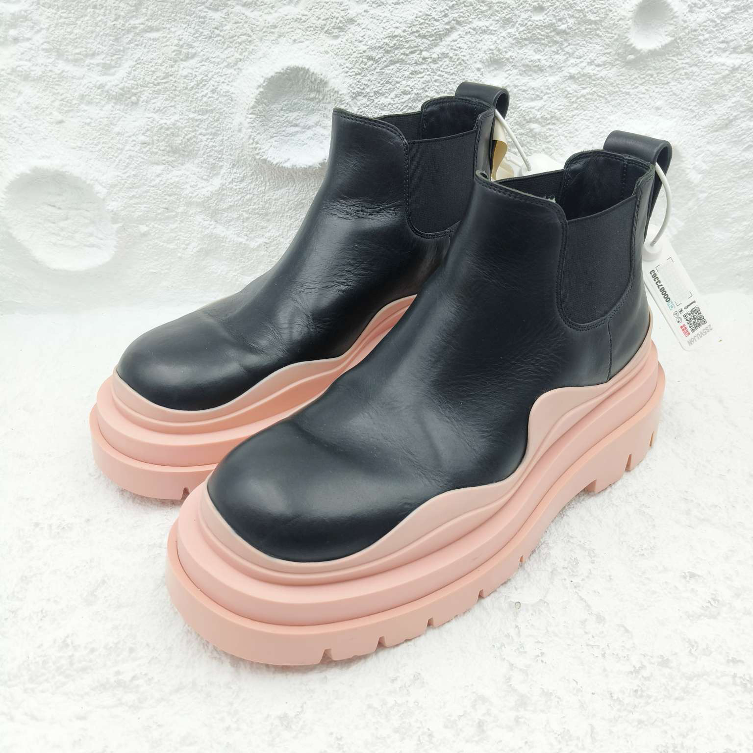 99新 BOTTEGA VENETA/葆蝶家 粉底短靴/37.5码/非全新