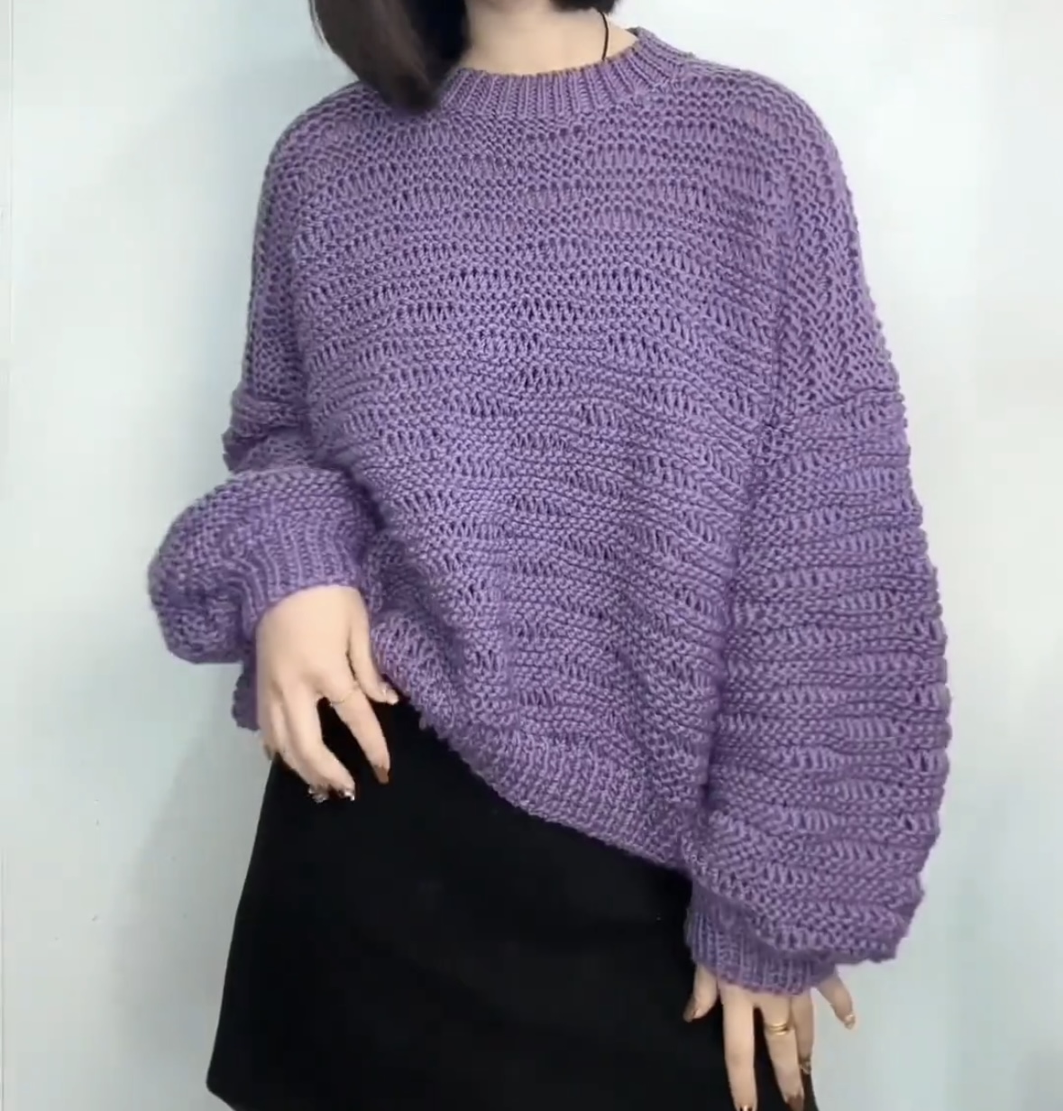 织波浪纹套头手编羊驼绒 粗毛线 羊驼绒线，一团2两手工老式