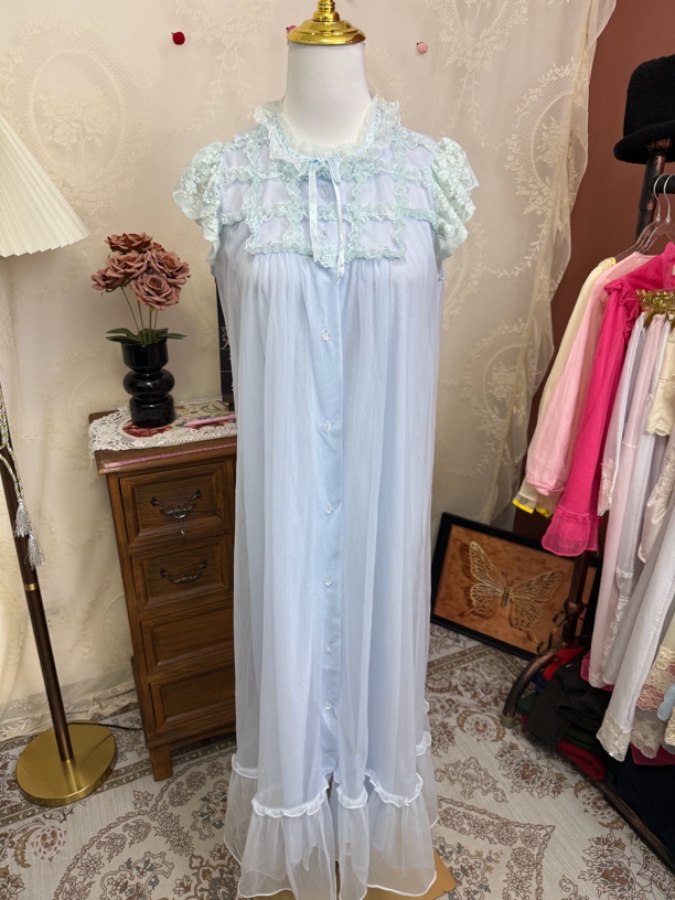 古着Vimtage重工精品玻璃纱公主裙