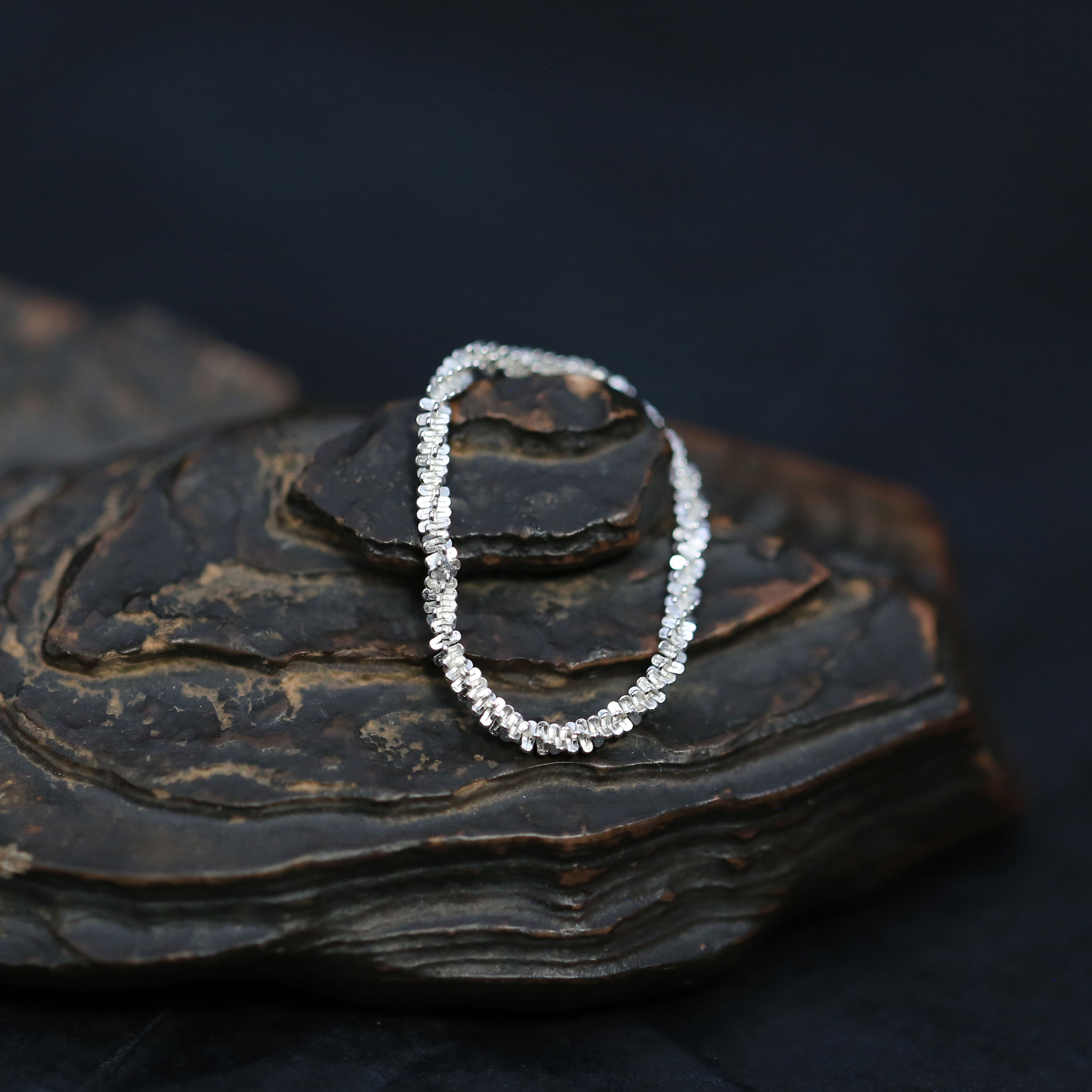 925银戒指 链条闪耀戒指小众设计高级感精致时尚单圈素款气质百搭