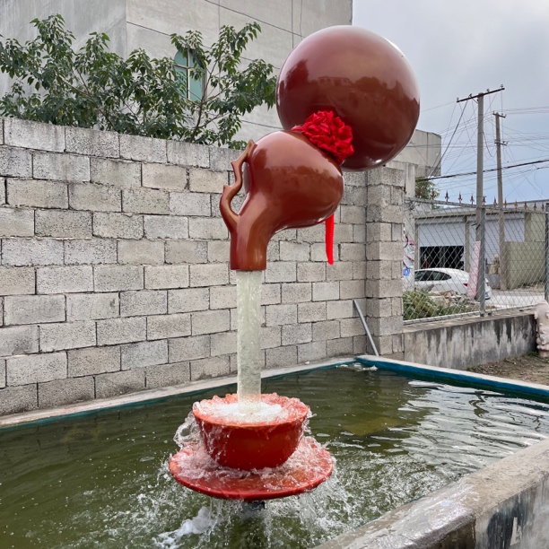 天壶流水摆件玻璃钢材质庭院景观宝葫芦流水摆件