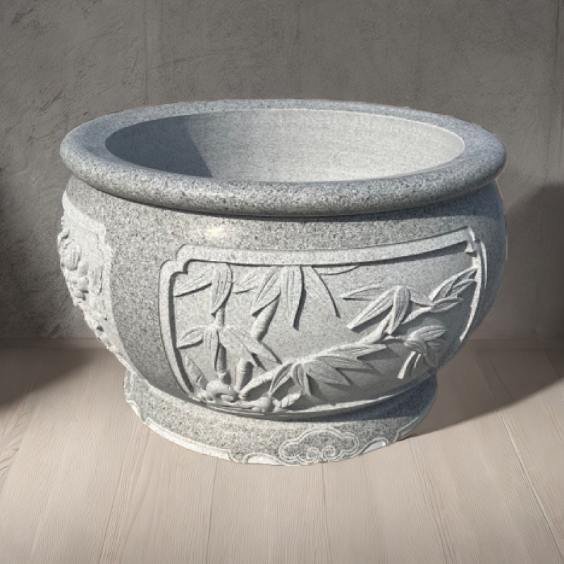 花岗岩石材石雕鱼缸庭院摆件整石雕刻石雕门海