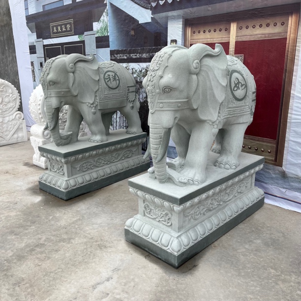 石雕大象花岗岩材质门口摆件别墅大门装饰