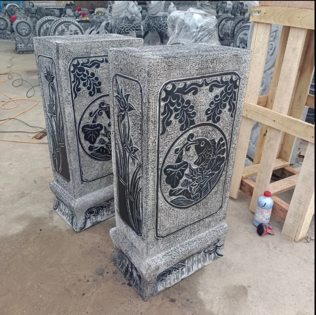 石雕门墩抱鼓石陶瓷工艺品手工复古玄关中式雕刻石墩子大号精美