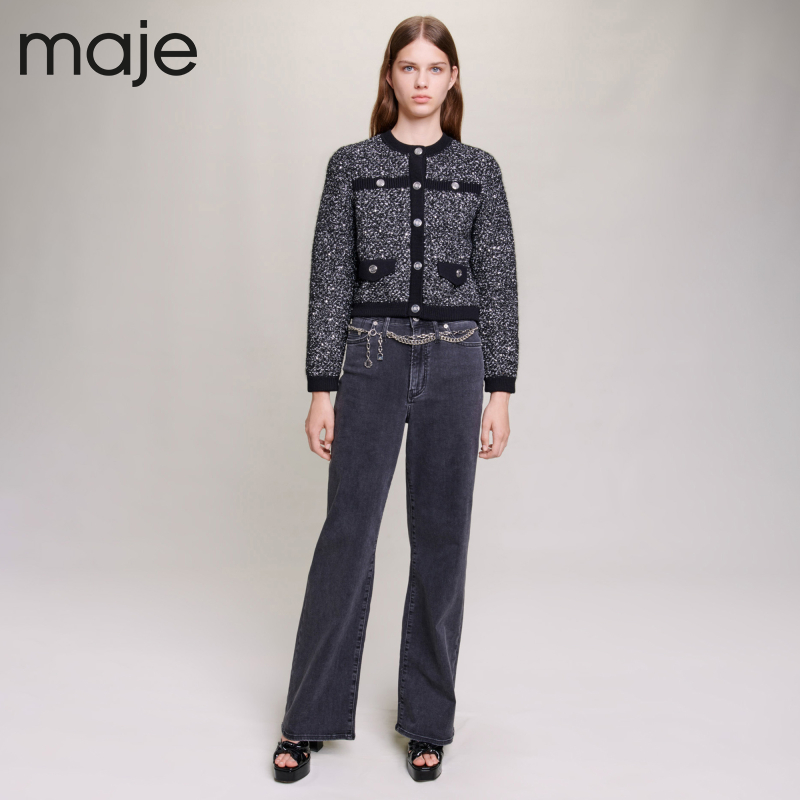 【搭搭专属】Maje穿搭慵懒感短针织开衫MFPCA00457