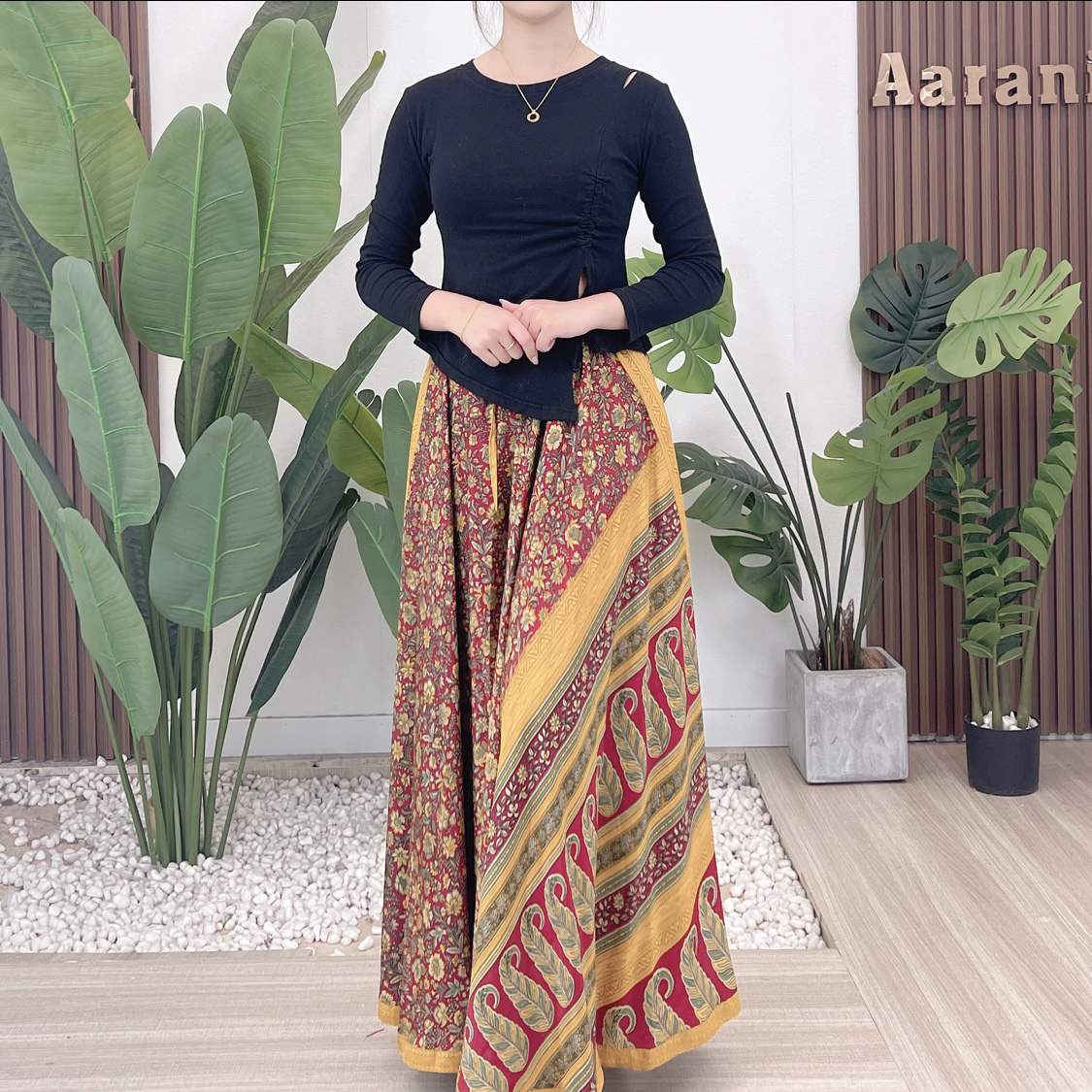 525 号 红黄，Aarani 尼泊尔高端大摆裙