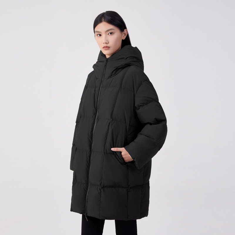 EXCEPTION连帽茧型中长羽绒A123-D1P02