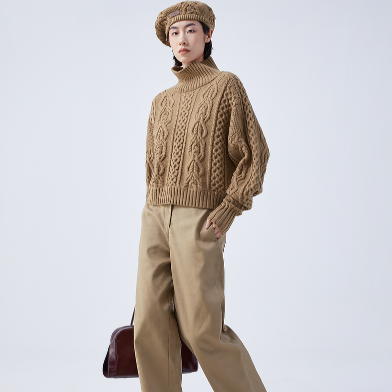 EXCEPTION翻领扭绳短套头AC23-P2D12