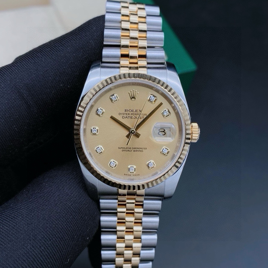 99新 Rolex/劳力士 日志116233/金盘/机械男表/表径36mm