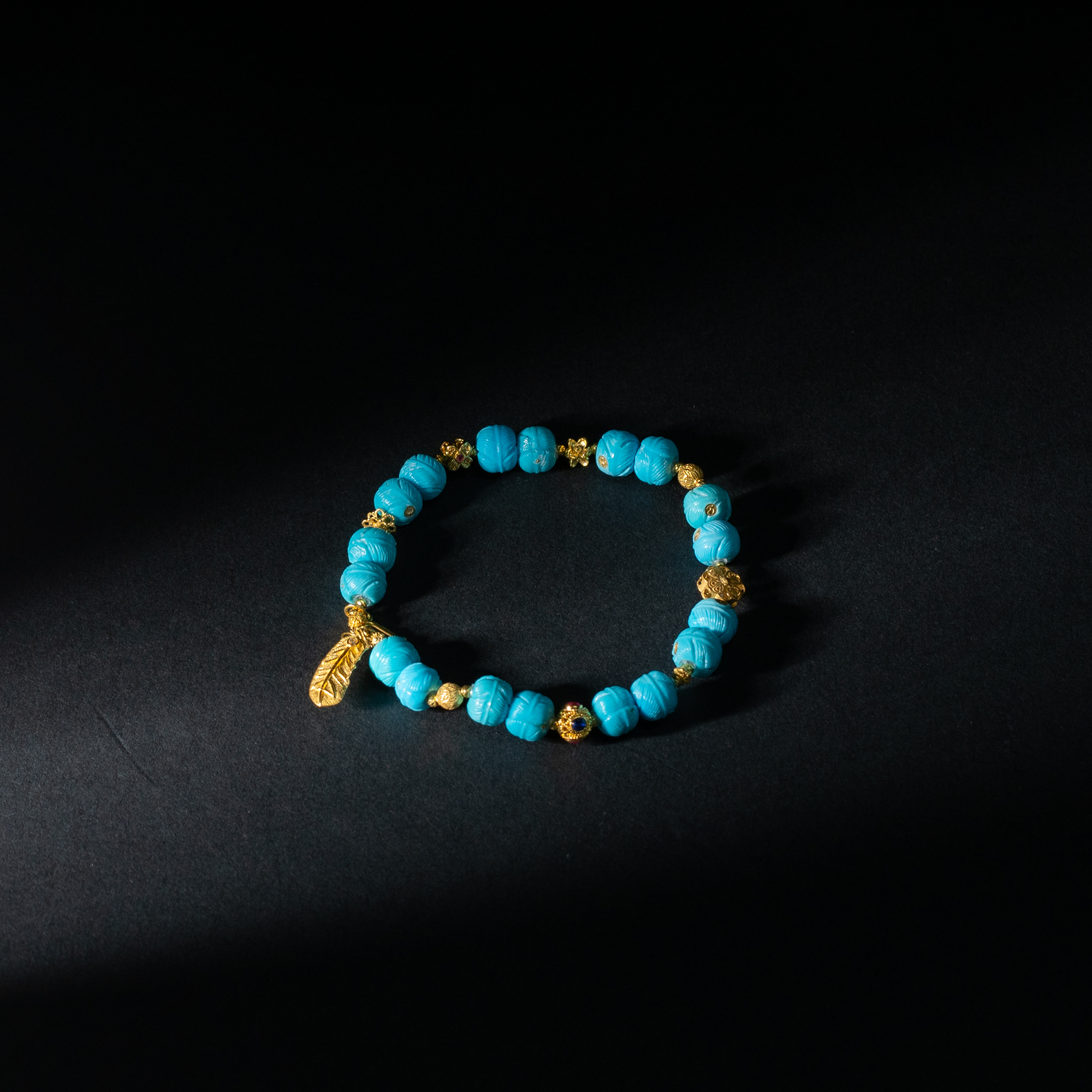 【世间臻宝】18K绿松羽毛DIY手串/Q0910/多样性发一件/4