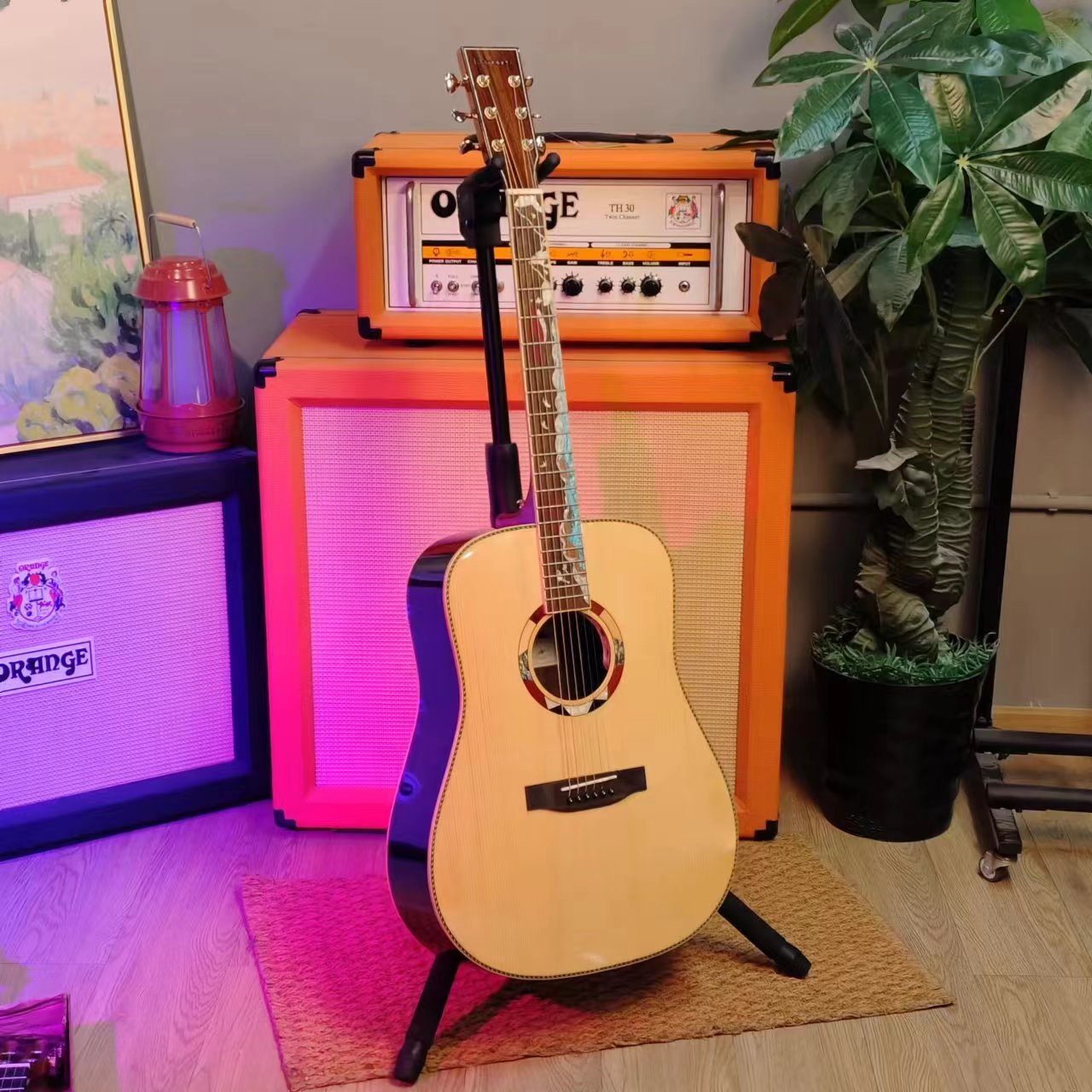 RAMONES雷蒙斯大鱼海棠41寸电箱玫瑰木全单民谣吉他初学进阶弹唱