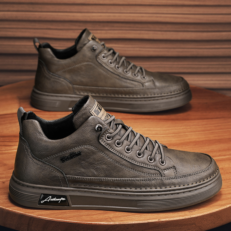 男鞋2024春季新款英伦男士工作上班休闲皮鞋防水防滑马丁靴子潮鞋