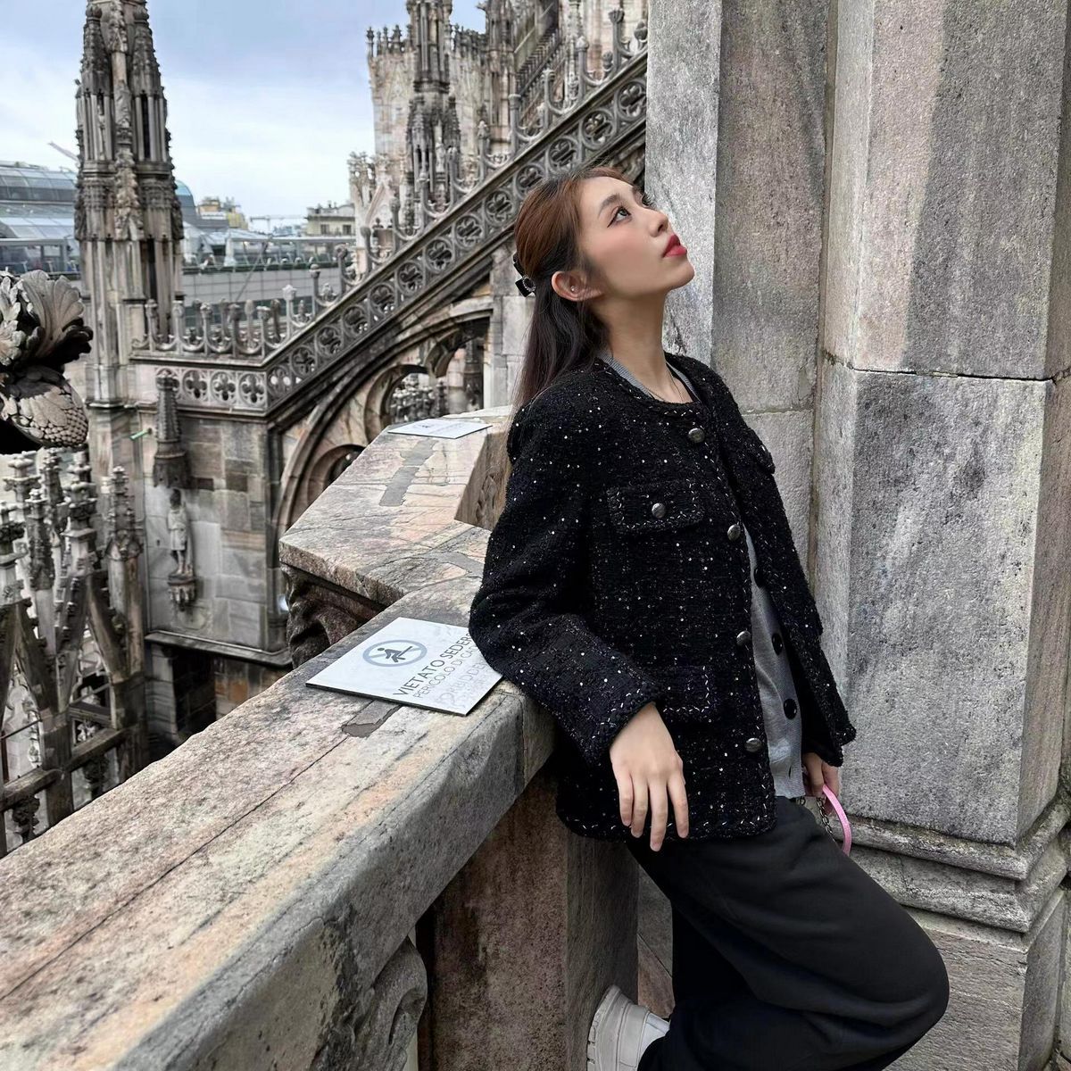 哥家专柜正品经典气质名媛小香粗花呢外套 1400642-4A44011-001