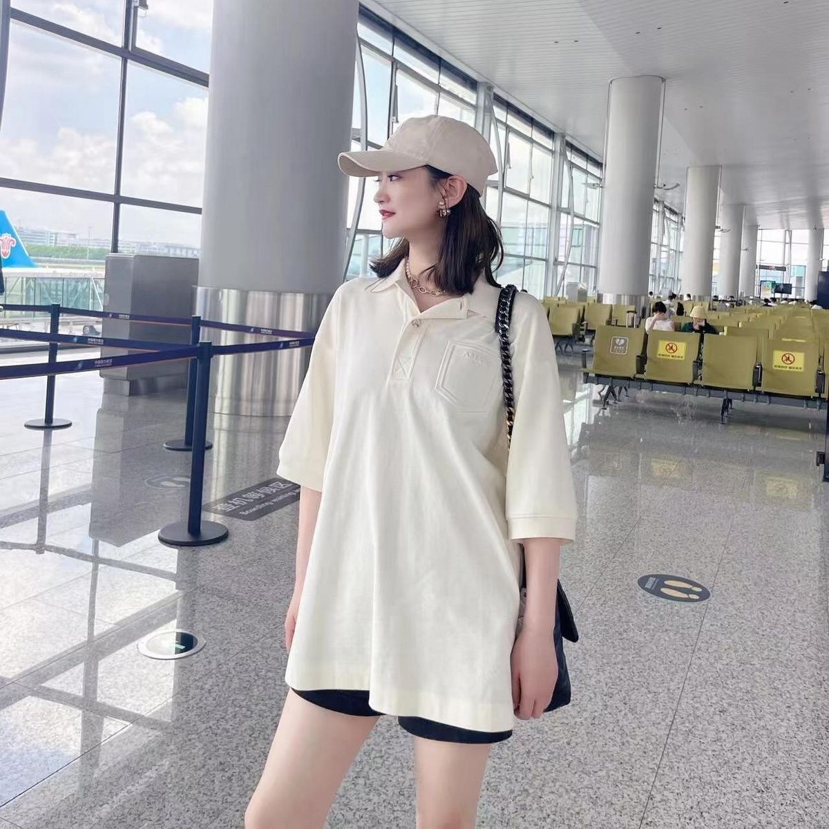 阿家专柜正品宽松休闲运动阔版大POLO衫微瑕 5300834-352871-001
