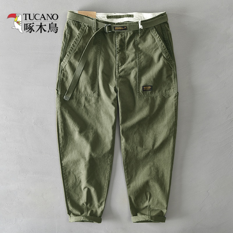TUCANO/啄木鳥春秋男士休闲裤阿美咔叽卡其色工装裤百搭直筒裤男