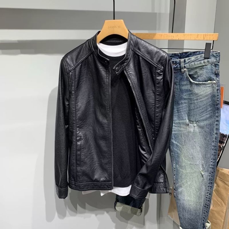 （小杨g直播推荐）2024机车皮衣男外套男士秋冬季新款韩版潮流帅