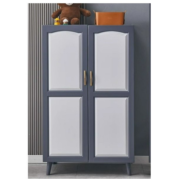 实木两门衣柜家用卧室储物柜松木简易儿童收纳柜子