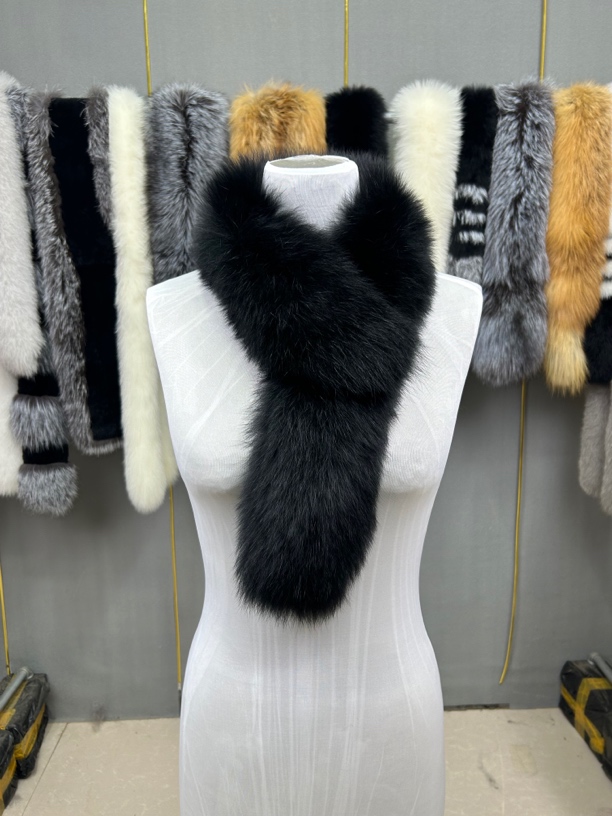 （80厘米）新款真狐狸毛吸扣款围巾百搭时尚保暖女显瘦气质围脖长款