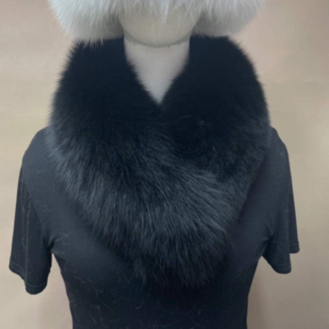 新款真狐狸毛围巾双面狐狸围脖冬季保暖女时尚百搭吸扣款