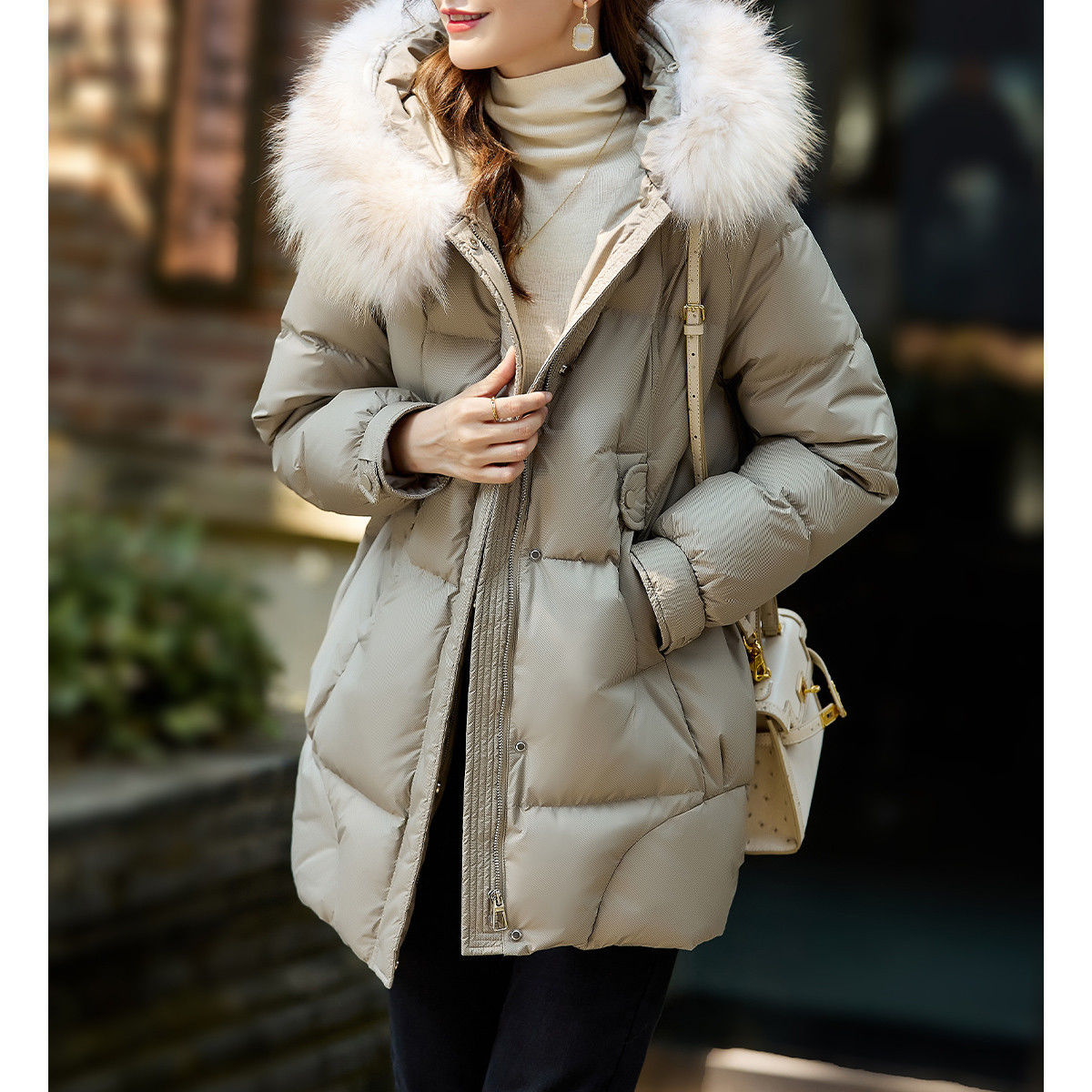 【小云总专属】梵希蔓毛领连帽羽绒服女面包服外套50336