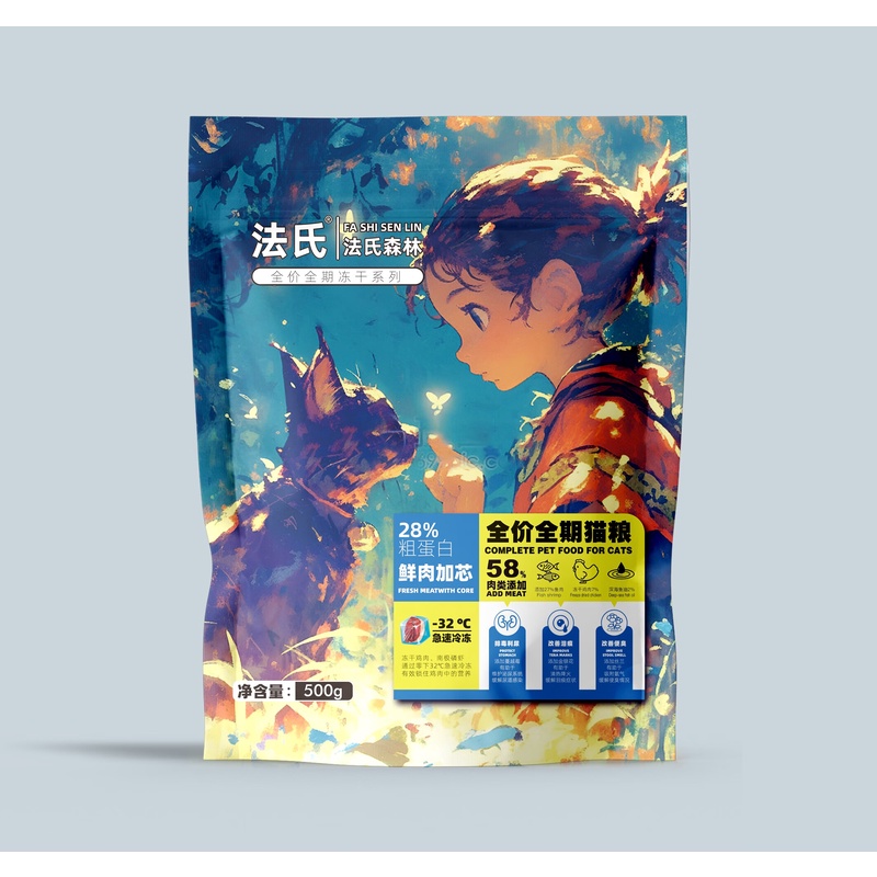 法氏森林猫粮实惠装成猫幼猫肥营养全价鲜肉冻干猫试吃500g