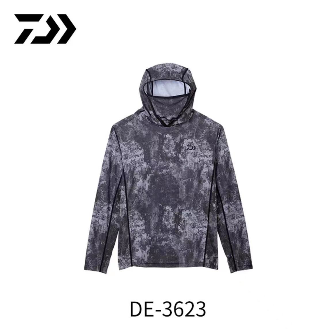DAIWA/达亿瓦23款DE-3623 轻薄防晒外套带面罩连帽钓鱼长袖衫套头