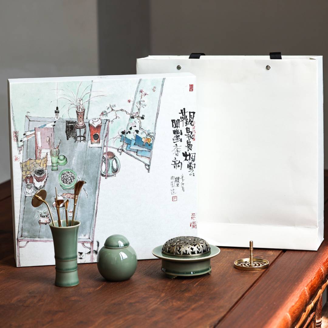 越窑青瓷高阶香篆套装香事香道香薰炉一套