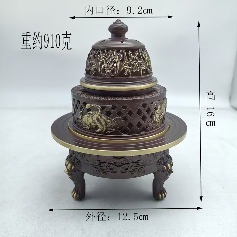 【纯铜熏香炉】三足四神兽香薰炉香篆篆香炉适用打9篆模