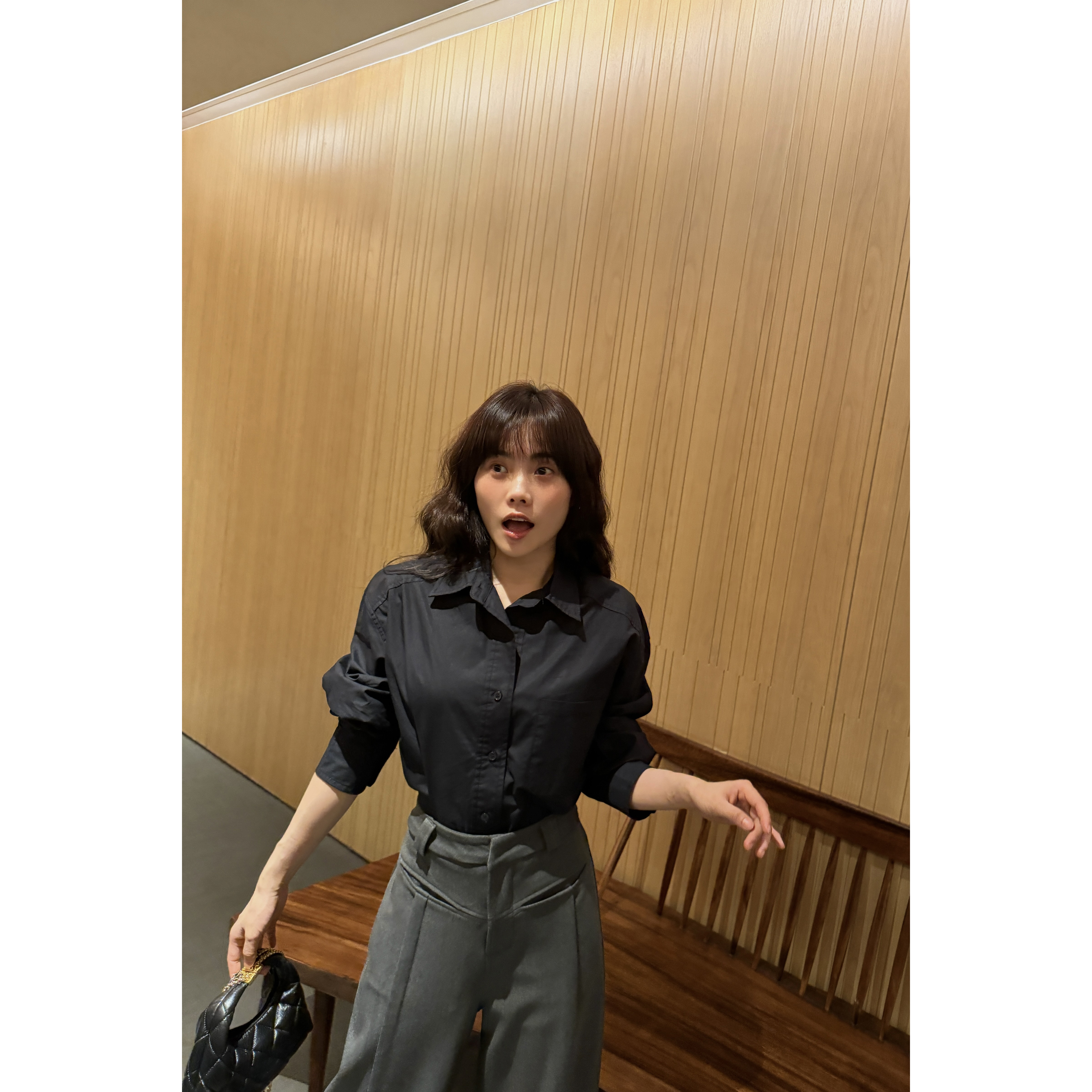 井迪儿【小帅】50%天丝韩系设计感小众通勤气质立领百搭衬衫